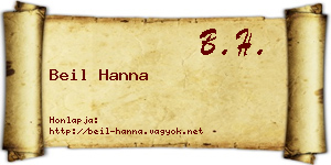 Beil Hanna névjegykártya